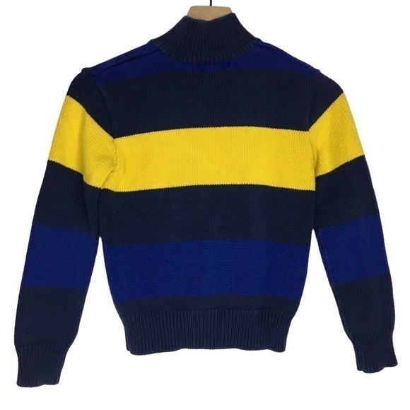 POLO by RALPH LAUREN Quarter Zip Sweater Stripe Classic Kid’s Boy’s Size Small - Picture 4 of 9